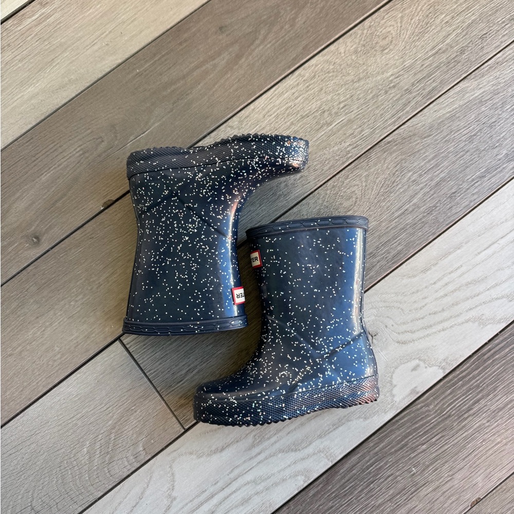 Hunter Kids Navy Blue Speckled Rain Boots